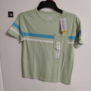 Cat & Jack Pale Green Ribbed Neck Tee